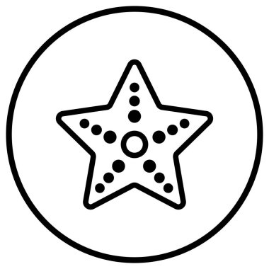 Yıldız Balığı Vektör Simgesi Tasarım Çizimi