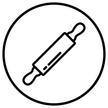 Rolling pin Vektör Simgesi Tasarım Çizimi