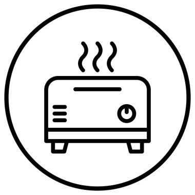 Tost Makinesi Vektörü Simgesi Tasarım İllüstrasyonu