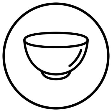 Bowl Vektör Simgesi Tasarım İllüstrasyonu
