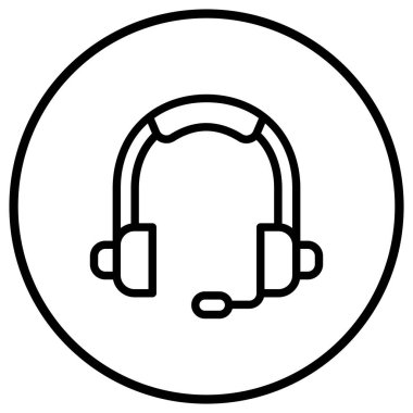 Kulaklık Vektörü Simgesi Tasarım İllüstrasyonu