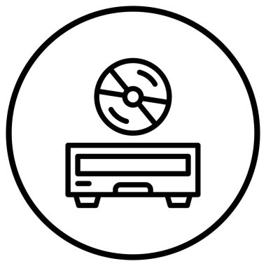CD Rom Vektör Simgesi Tasarım İllüstrasyonu