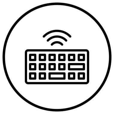 Kablosuz Klavye Vektör Simgesi Tasarım İllüstrasyonu