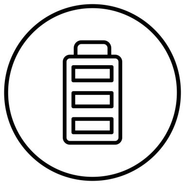 Pil Vektörü Simgesi Tasarım Çizimi