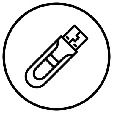 USB Vektör Simgesi Tasarım İllüstrasyonu