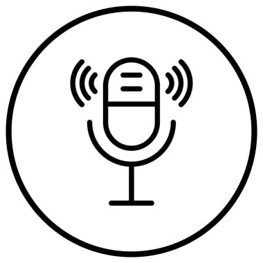 Mikrofon Vektör Simgesi Tasarım İllüstrasyonu