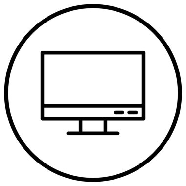 Monitör Vektör Simgesi Tasarım İllüstrasyonu