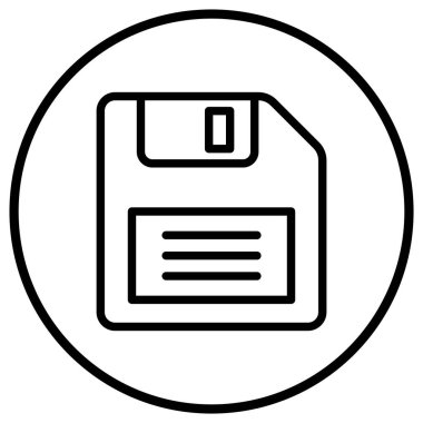 Disket Vektör Simgesi Tasarım İllüstrasyonu