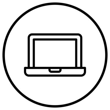 Laptop Vektör Simgesi Tasarım Çizimi
