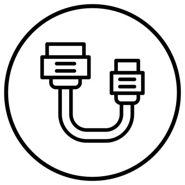 Sata Kablo Vektör Simgesi Tasarım İllüstrasyonu