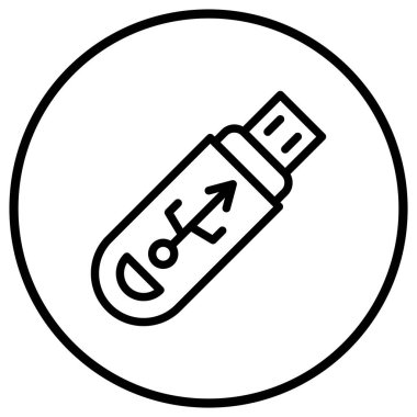 Pendrive Vektör Simgesi Tasarım İllüstrasyonu