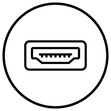 Usb Port Vektör Simgesi Tasarım İllüstrasyonu