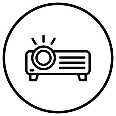 Projektör Vektör Simgesi Tasarım İllüstrasyonu