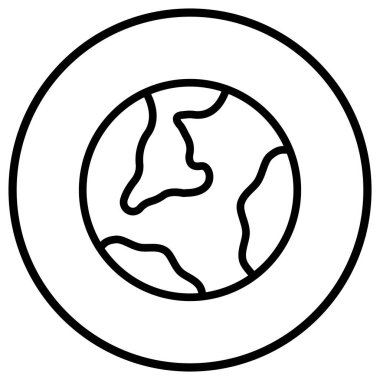 Globe Vektör Simgesi Tasarım İllüstrasyonu