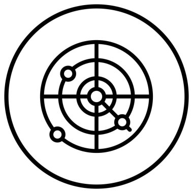 Radar Vektör Simgesi Tasarım Çizimi