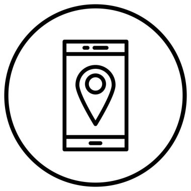 Taşınabilir konum Vektör Simgesi Tasarım İllüstrasyonu