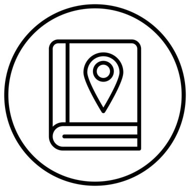 Kitap Haritası Vektör Simgesi Tasarım İllüstrasyonu