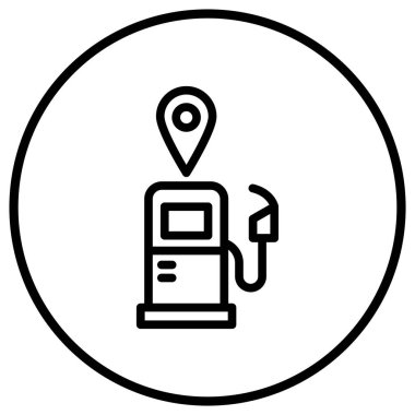 Benzin İstasyonu Vektör Simgesi Tasarım İllüstrasyonu