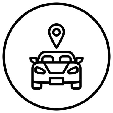 Araba Vektörü Simgesi Tasarım İllüstrasyonu