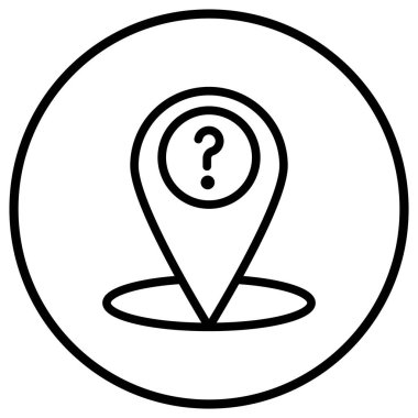 Konum Sorusu Vektör Simgesi Tasarım İllüstrasyonu