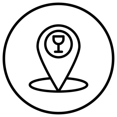 Kafe konumu Vektör Simgesi Tasarım İllüstrasyonu