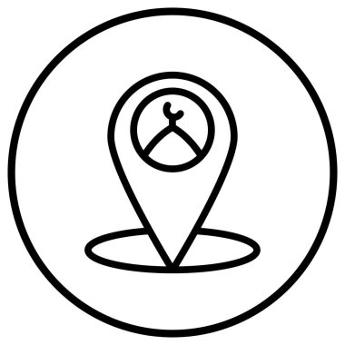 Cami konumu Vektör Simgesi Tasarım İllüstrasyonu