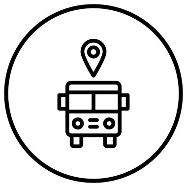 Otobüs İstasyonu Vektör Simgesi Tasarım İllüstrasyonu