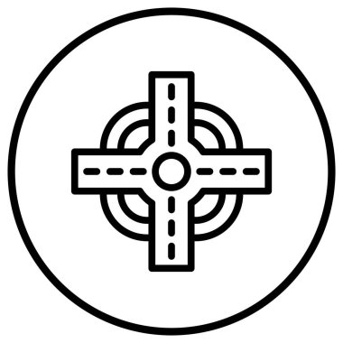 Yol Kesişimi Vektör Simgesi Tasarım İllüstrasyonu