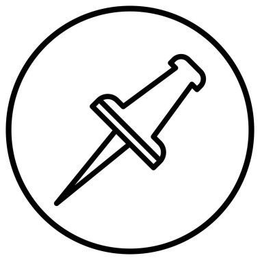 Pushpin Vektör Simgesi Tasarım İllüstrasyonu