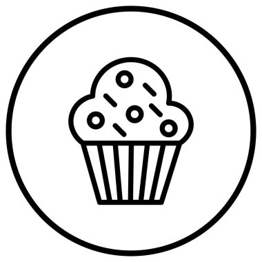 Kek Vektörü Simgesi Tasarım Çizimi