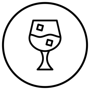 Şarap kadehi Vektör Simgesi Tasarım İllüstrasyonu