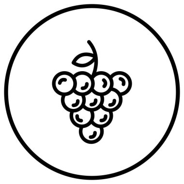 Üzüm Vektörü Simgesi Tasarım İllüstrasyonu