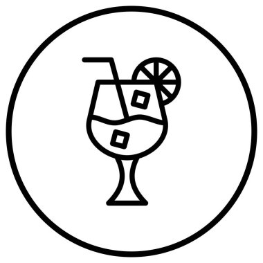 Kokteyl Vektör Simgesi Tasarım İllüstrasyonu