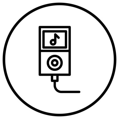 Müzik Vektörü Simgesi Tasarım İllüstrasyonu