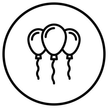 Balonlar Vektör Simgesi Tasarım İllüstrasyonu