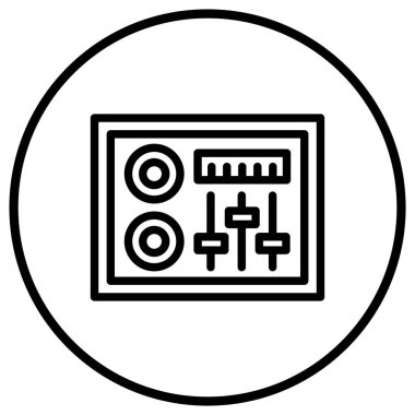 Dj Karıştırıcı Vektör Simgesi Tasarım İllüstrasyonu