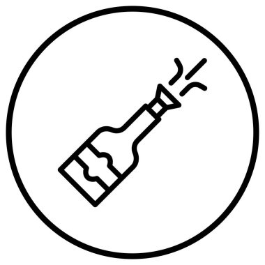 Şampanya Vektörü Simgesi Tasarım İllüstrasyonu