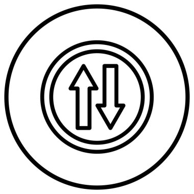 İki Yönlü Vektör Simgesi Tasarım İllüstrasyonu