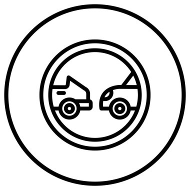 Uzaklık Vektörü Simgesi Tasarım İllüstrasyonu