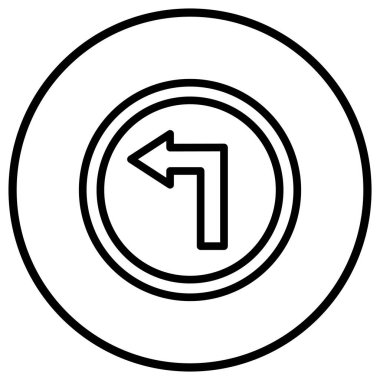 Sol Yol Vektör Simgesi Tasarım İllüstrasyonu