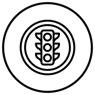 Trafik Işığı Vektör Simgesi Tasarım İllüstrasyonu