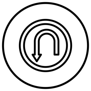 U dönüşü Vektör Simgesi Tasarım Çizimi