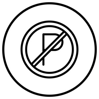 Otopark Vektörü Simgesi Tasarımı Çizimi Yok