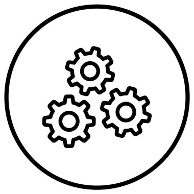 Cogwheel Vektör Simgesi Tasarım İllüstrasyonu