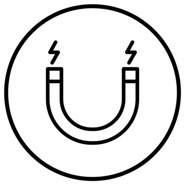 Magnet Vektör Simgesi Tasarım Çizimi