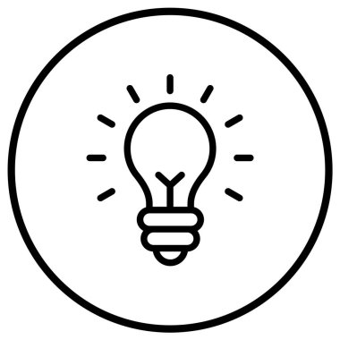 Ampul Vektörü Simgesi Tasarım İllüstrasyonu