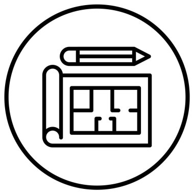 Blueprint Vektör Simgesi Tasarım İllüstrasyonu