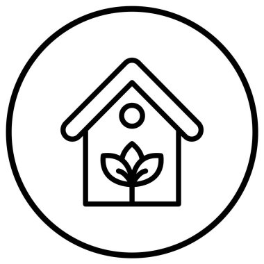 Eko Ev Vektör Simgesi Tasarım İllüstrasyonu