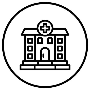 Hastane Vektör Simgesi Tasarım İllüstrasyonu