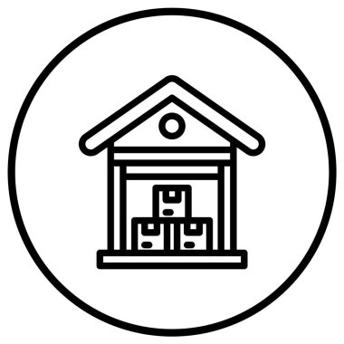 Depo Vektörü Simgesi Tasarım İllüstrasyonu